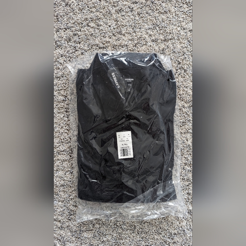 Brand New Express Men's Black Dress Shirt size XLT